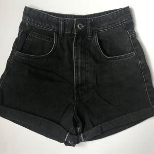 Zara High-waisted Black Denim Shorts | Size 00